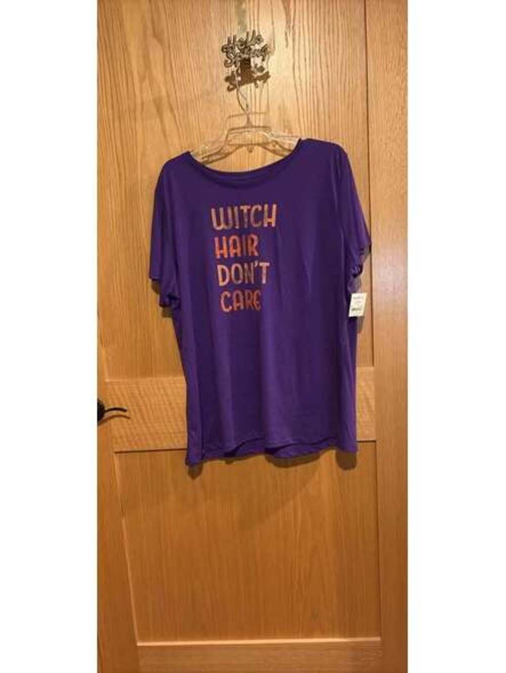 Halloween Purple Graphic T-Shirt Size 2X - Witch Hair Don't Care